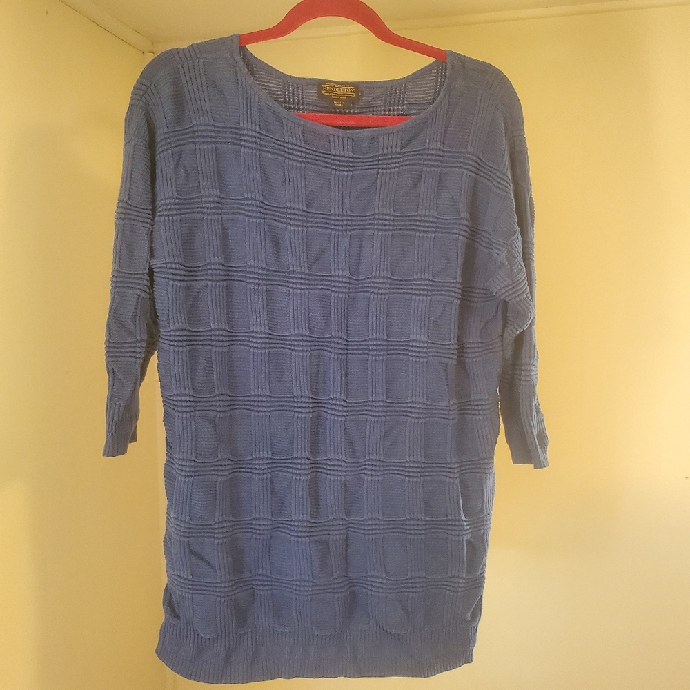 Pendleton Mid Sleeve Sweater Blue Large